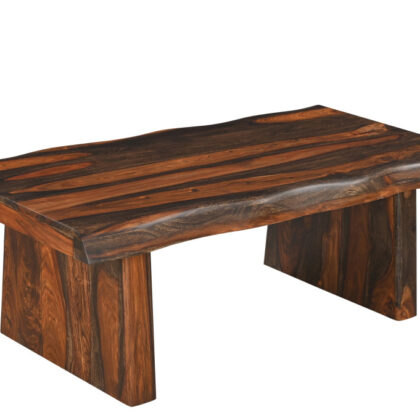 51" Dark Brown Solid Wood Coffee Table