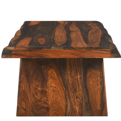 51" Dark Brown Solid Wood Coffee Table