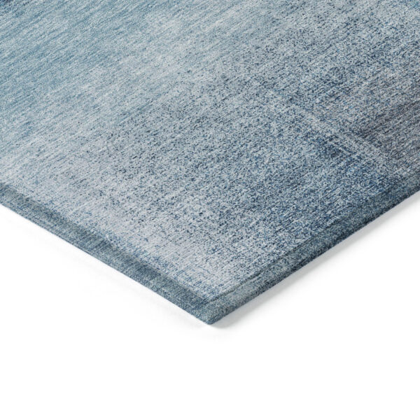 10' X 14' Denim Blue And Navy Blue Abstract Washable Indoor Outdoor Area Rug