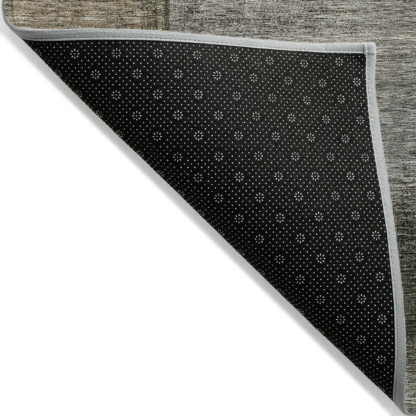 8' X 10' Taupe Gray And Beige Abstract Washable Indoor Outdoor Area Rug