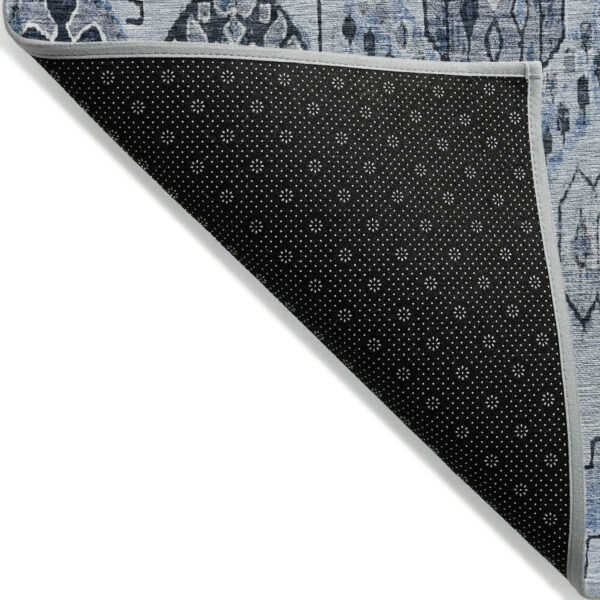 10' X 14' Denim Blue And Sky Blue Moroccan Washable Indoor Outdoor Area Rug