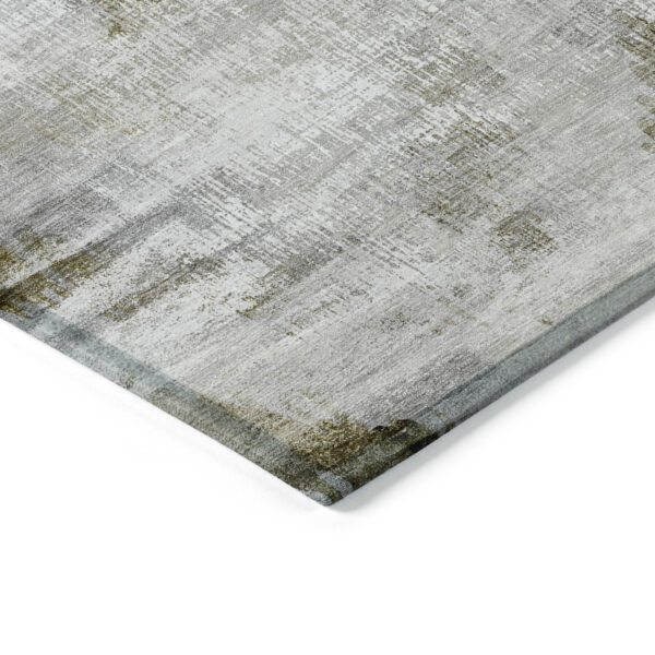 5' X 8' Taupe Gray And Brown Abstract Washable Indoor Outdoor Area Rug