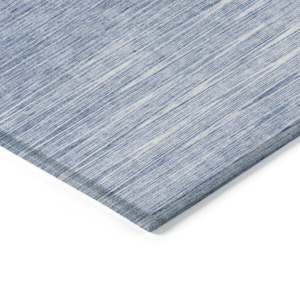 5' X 8' Denim Blue And Blue Abstract Washable Indoor Outdoor Area Rug