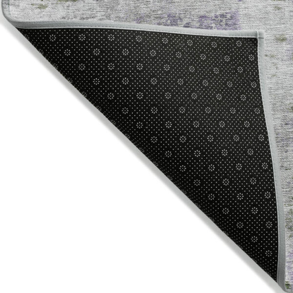 8' X 10' Olive Green And Gray Abstract Washable Indoor Outdoor Area Rug