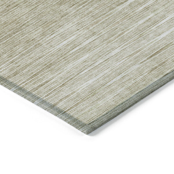 3' X 5' Khaki And Beige Abstract Washable Indoor Outdoor Area Rug
