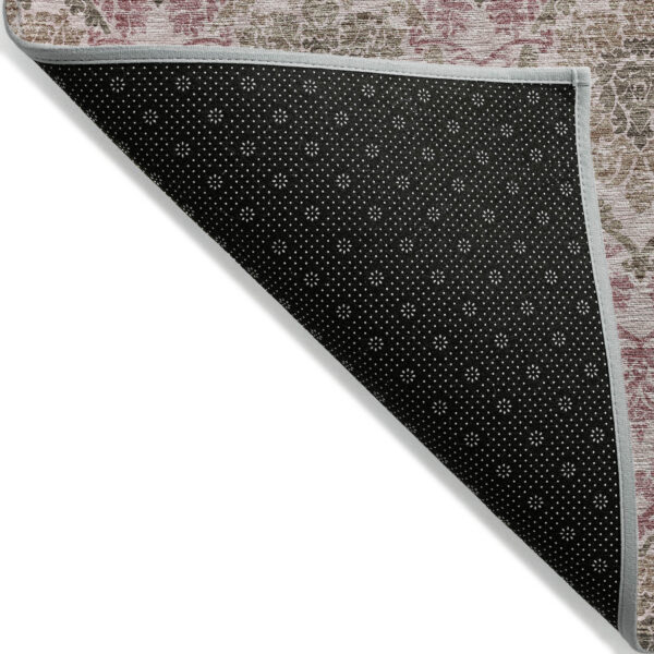 5' X 8' Chocolate Beige And Mauve Medallion Washable Indoor Outdoor Area Rug