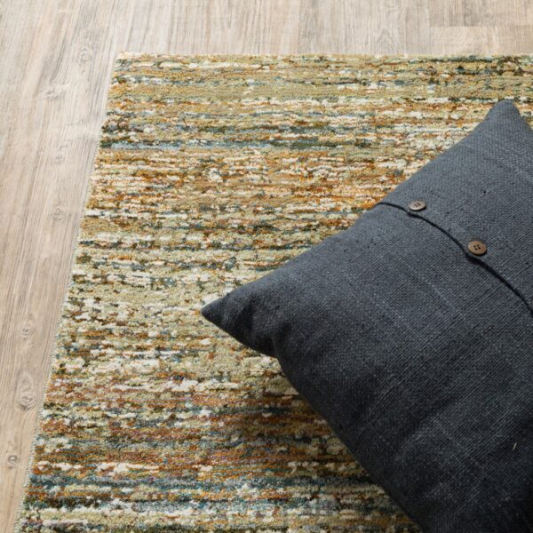 9'X12' Gold And Green Abstract Area Rug