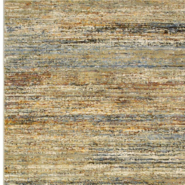 9'X12' Gold And Green Abstract Area Rug