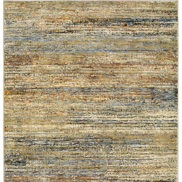 9'X12' Gold And Green Abstract Area Rug