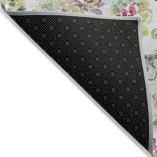9' X 12' Ivory Fern Green And Artichoke Green Paisley Washable Indoor Outdoor Area Rug