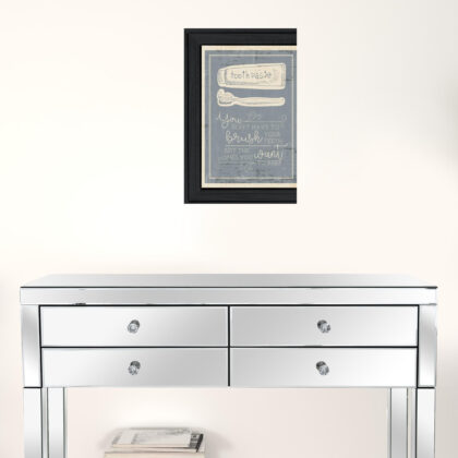 Brush Teeth 3 Black Framed Print Wall Art