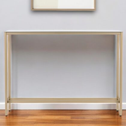 36" Silver and Gold Mirrored Glass Console Table