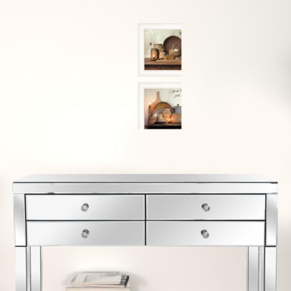 Set Of Two By Grace 1 White Framed Print Kitchen Wall Art