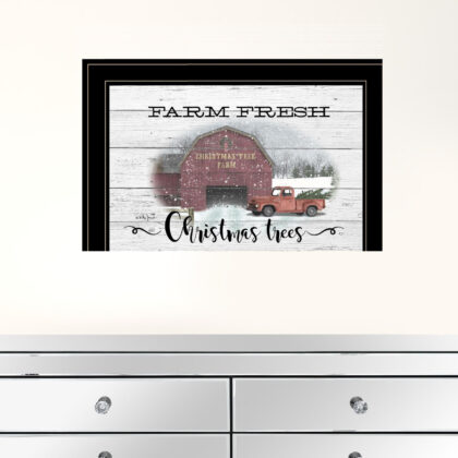 Farm Fresh Christmas Trees 3 Black Framed Print Wall Art