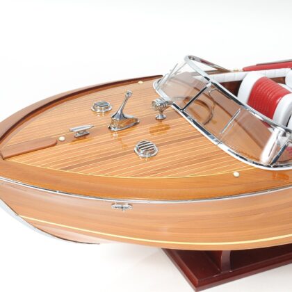 15" Wood Brown Riva Aquarama Speedboat Exclusive Display Case Edition Hand Painted Model Boat