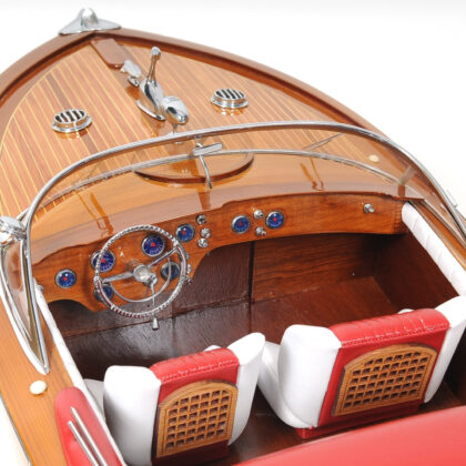 15" Wood Brown Riva Aquarama Speedboat Exclusive Display Case Edition Hand Painted Model Boat