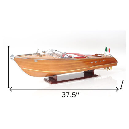 15" Wood Brown Riva Aquarama Speedboat Exclusive Display Case Edition Hand Painted Model Boat