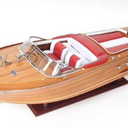 15" Wood Brown Riva Aquarama Speedboat Exclusive Display Case Edition Hand Painted Model Boat