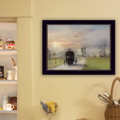 Morning Exercise 1 Black Framed Print Wall Art