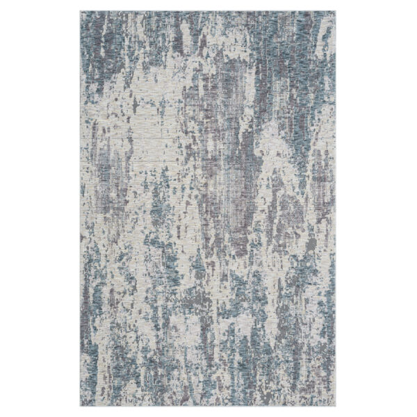 9' x 12' Gray and Ivory Abstract Area Rug