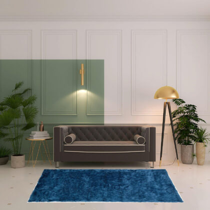 5' X 8' Blue And Green Shag Tufted Handmade Area Rug