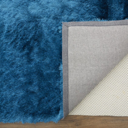 5' X 8' Blue And Green Shag Tufted Handmade Area Rug