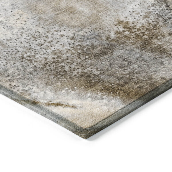 5' X 8' Beige Abstract Washable Non Skid Indoor Outdoor Area Rug