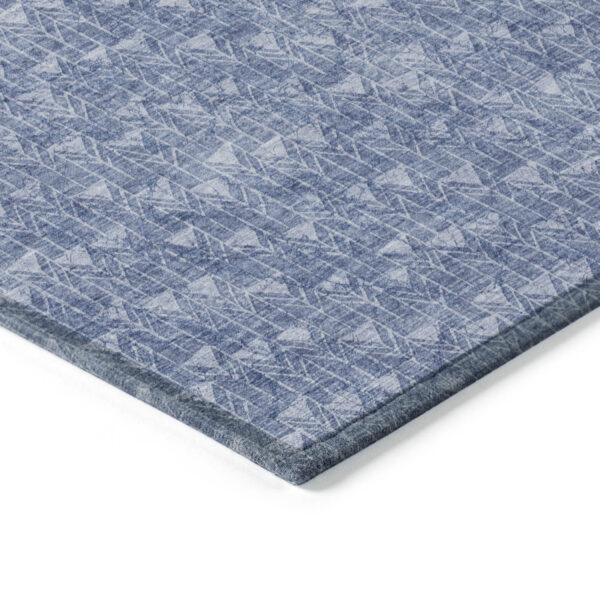 2' X 3' Navy Blue Geometric Washable Non Skid Indoor Outdoor Area Rug