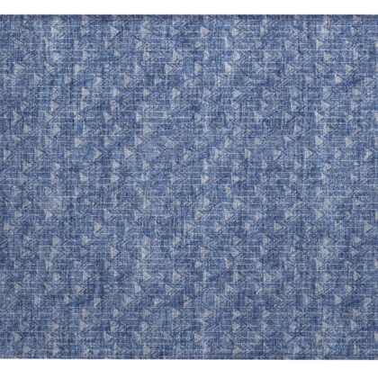 2' X 3' Navy Blue Geometric Washable Non Skid Indoor Outdoor Area Rug