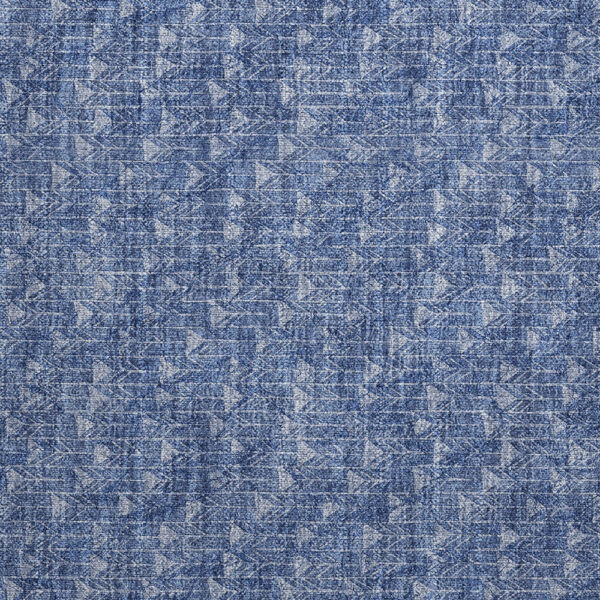 2' X 3' Navy Blue Geometric Washable Non Skid Indoor Outdoor Area Rug