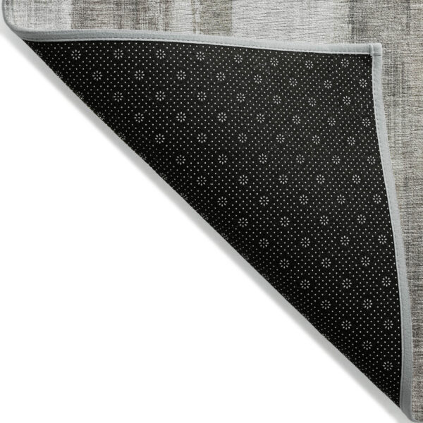 10' X 14' Taupe and Gray Abstract Washable Non Skid Indoor Outdoor Area Rug
