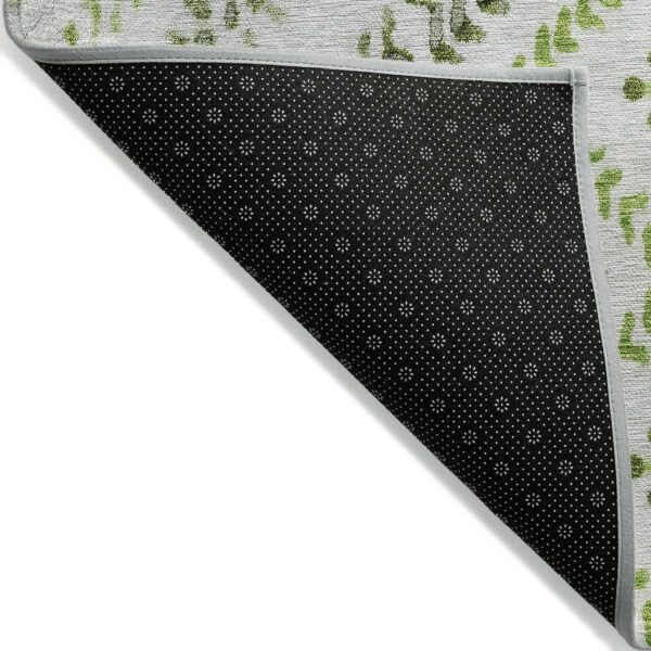 9' X 12' Green Ivory And Gray Geometric Washable Indoor Outdoor Area Rug