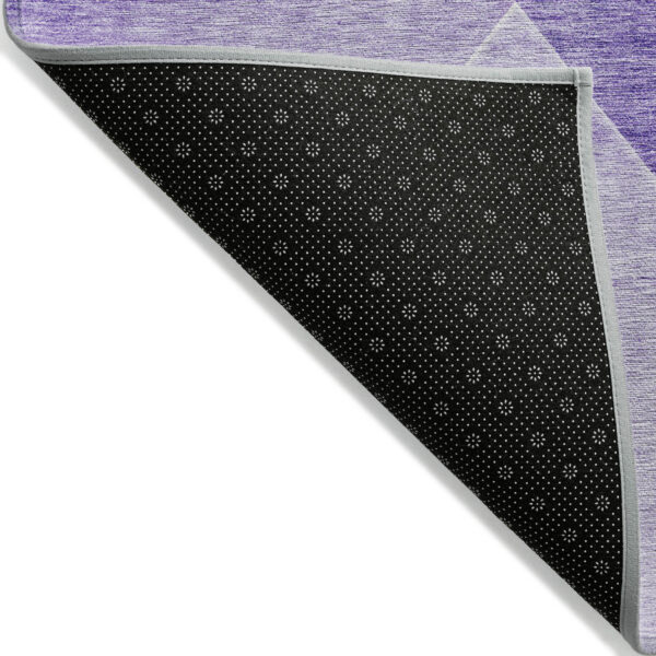 8' X 10' Purple And Ivory Abstract Washable Indoor Outdoor Area Rug