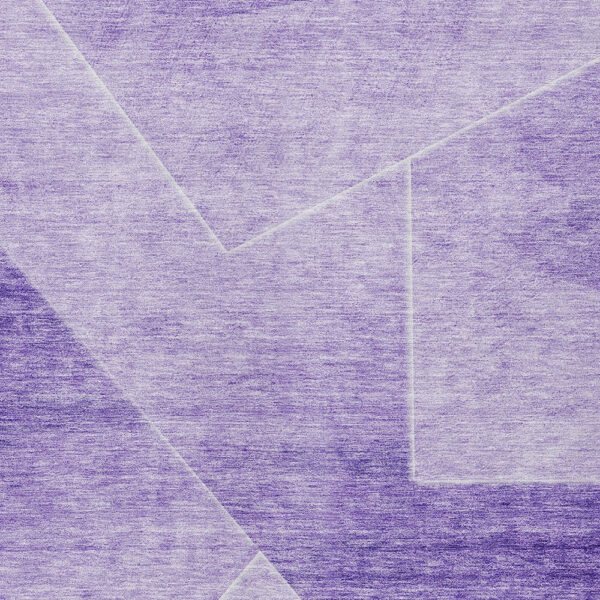 8' X 10' Purple And Ivory Abstract Washable Indoor Outdoor Area Rug