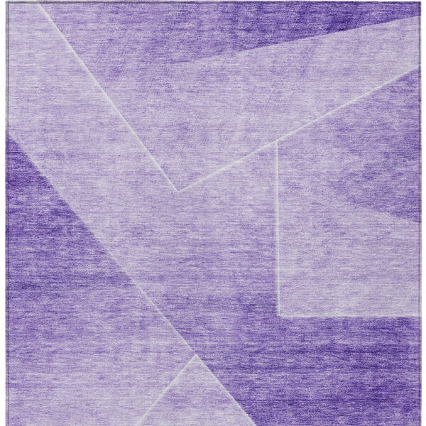 8' X 10' Purple And Ivory Abstract Washable Indoor Outdoor Area Rug