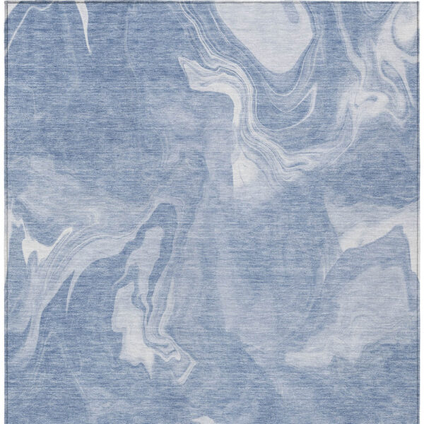 10' X 14' Blue And Sky Blue Abstract Washable Indoor Outdoor Area Rug