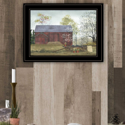 Flower Wagon 4 Black Framed Print Wall Art