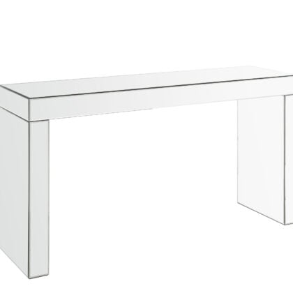 55" Clear Glass Mirrored Writing Desk
