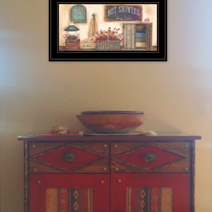 Bath House Collection 3 Black Framed Print Wall Art