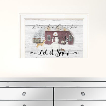 Let It Snow 2 White Framed Print Wall Art