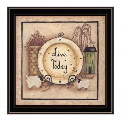 Live Today 2 Black Framed Print Wall Art
