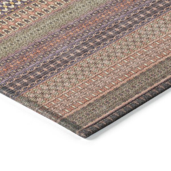 2' X 3' Orange Striped Washable Non Skid Indoor Outdoor Area Rug