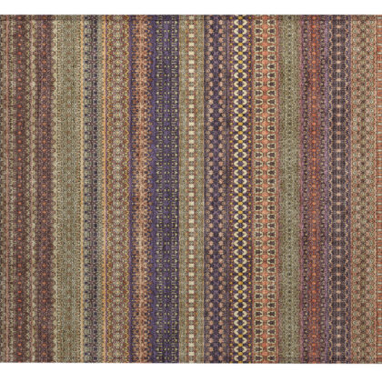 2' X 3' Orange Striped Washable Non Skid Indoor Outdoor Area Rug