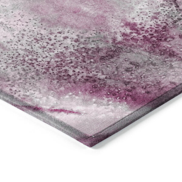 10' X 14' Pink Abstract Washable Non Skid Indoor Outdoor Area Rug
