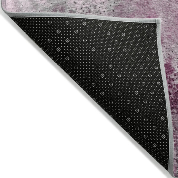 10' X 14' Pink Abstract Washable Non Skid Indoor Outdoor Area Rug