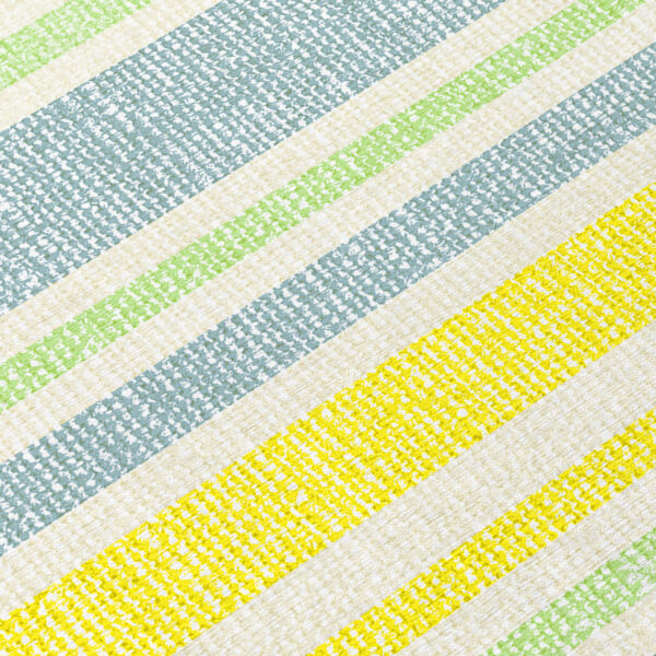 8' X 10' Blue and Yellow Striped Washable Non Skid Indoor Outdoor Area Rug