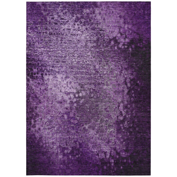 5' X 8' Purple Washable Non Skid Indoor Outdoor Area Rug