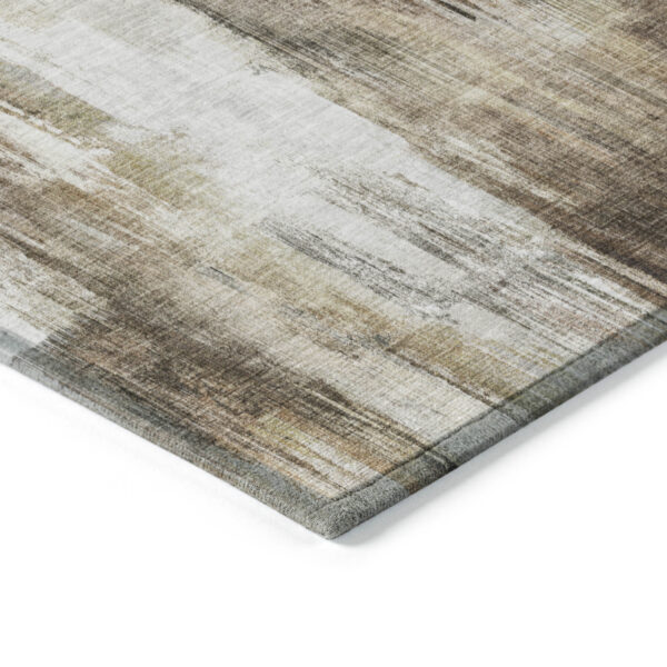 3' X 5' Chocolate Abstract Washable Non Skid Indoor Outdoor Area Rug