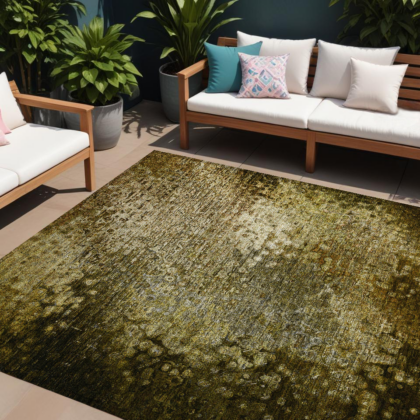 8' X 10' Brown Washable Non Skid Indoor Outdoor Area Rug