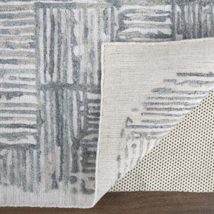 8' X 10' Green Blue And Ivory Abstract Hand Woven Area Rug